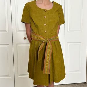 Vintage Handmade Romper Dress with Shorts and Belt